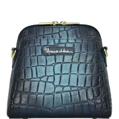Women's Anuschka, Croc Embossed Zip Around Travel Organizer
