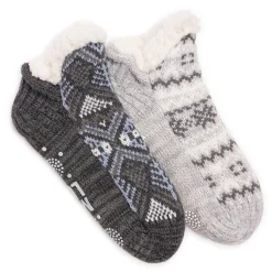 Women's Muk Luks, Short Cabin Socks - 2 Pair